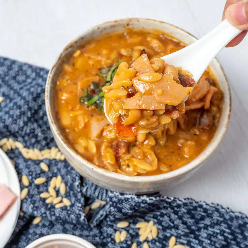 Easy Ham Orzo Soup