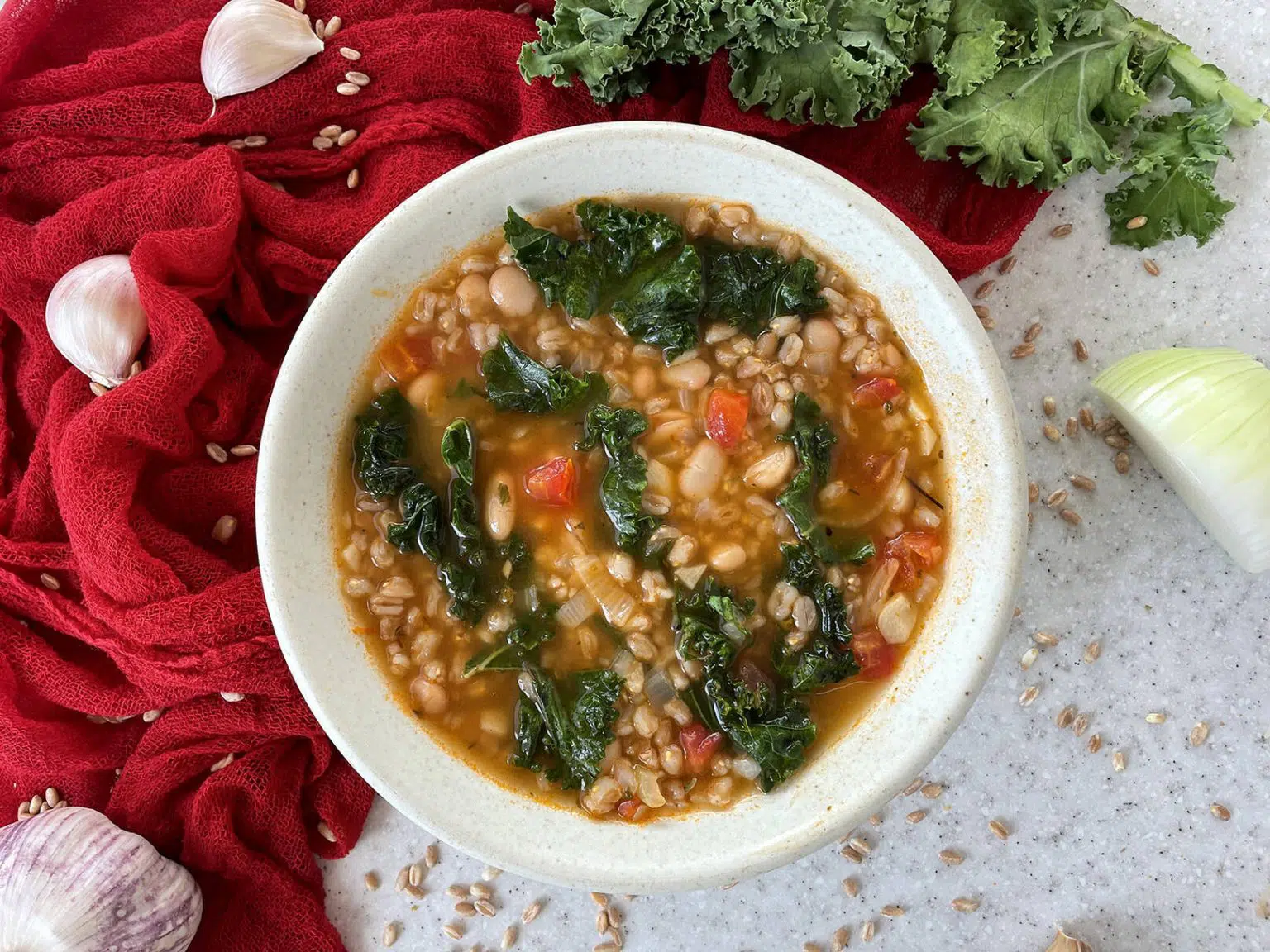 Simple Vegan Farro Soup