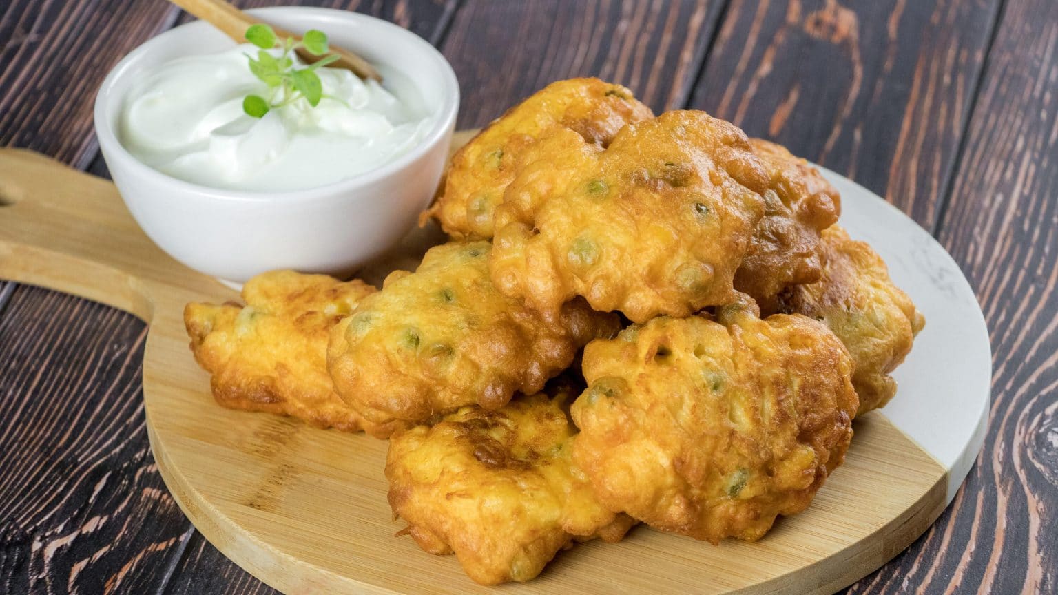 Easy Cheesy Corn Pea Fritters