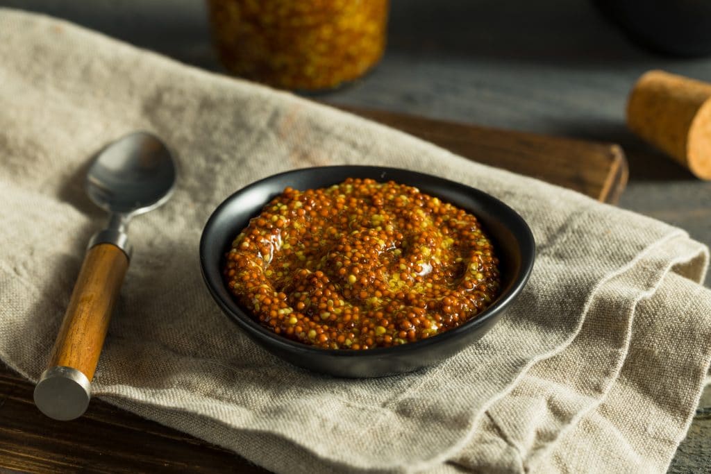 Homemade Organic Fancy Dijon Mustard in a Bowl.