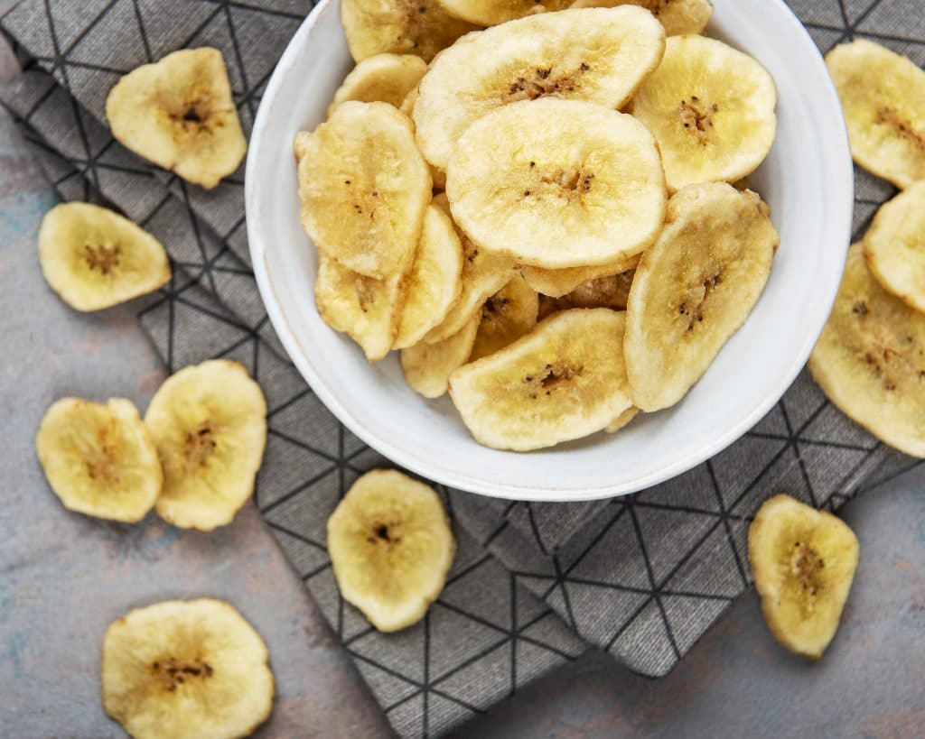 Dried candied banana slices or chips 