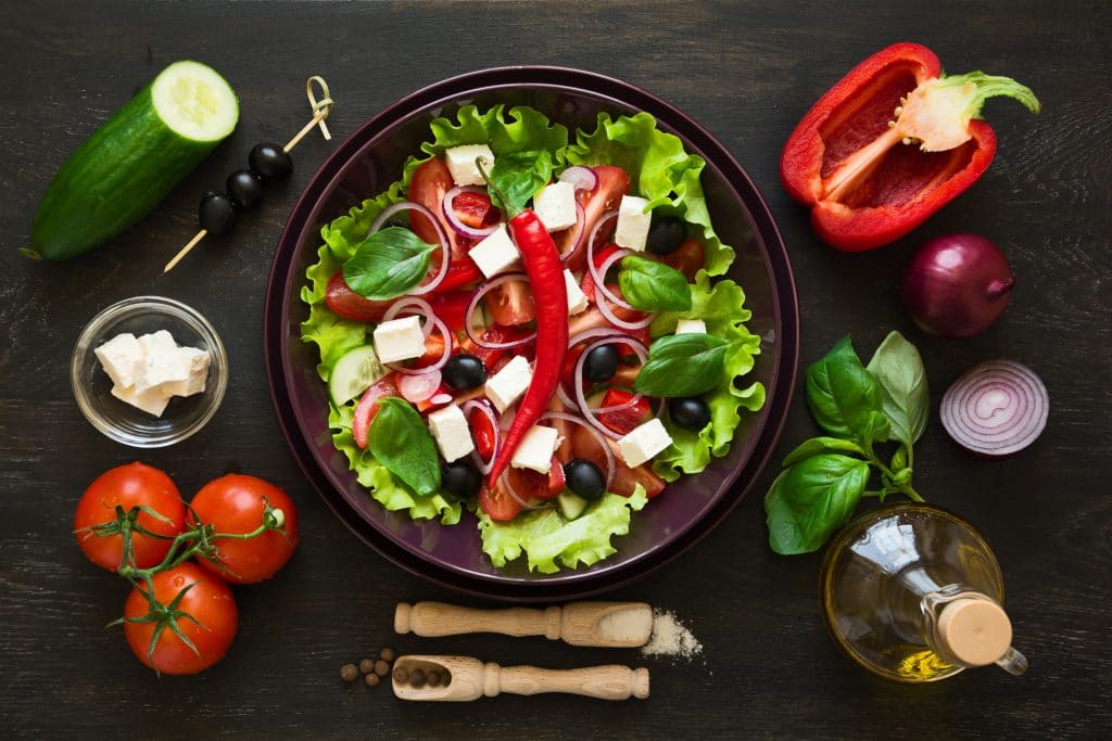 feta cheese in salad