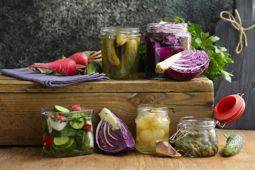 pickled vegetables, probiotic and fermentation