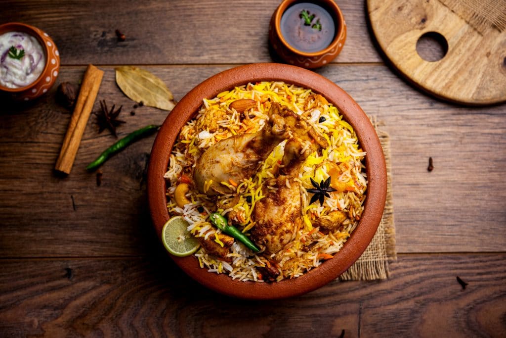 Dum Handi chicken Biryani is prepared in an earthen or clay pot called Haandi. Popular Indian non vegetarian food