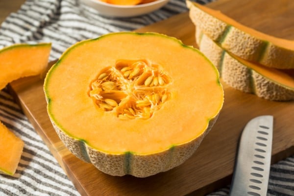 Raw Orange Organic Cantaloupe Fruit Ready to Eat