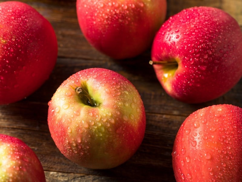 Raw Organic Red Fuji Apples in a Bunch