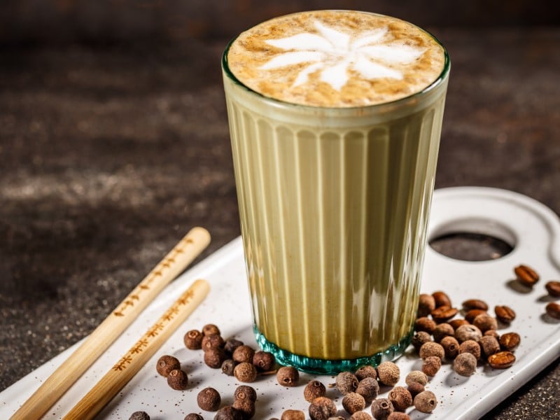 Coffee latte with cardamom, traditional arabic coffee