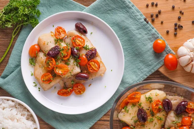 Homemade One Pan Roasted Fish with Cherry Tomatoes