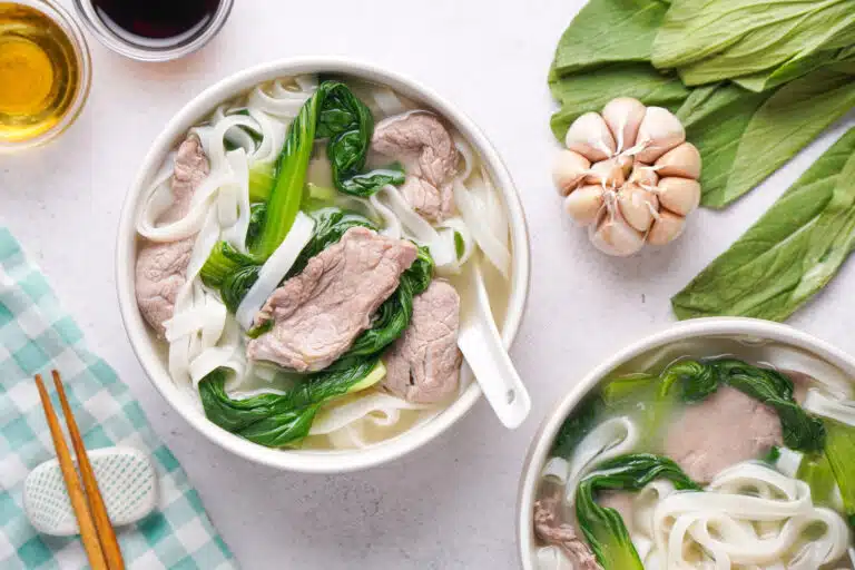 Easy Bok Choy Soup With Pork & Noodles