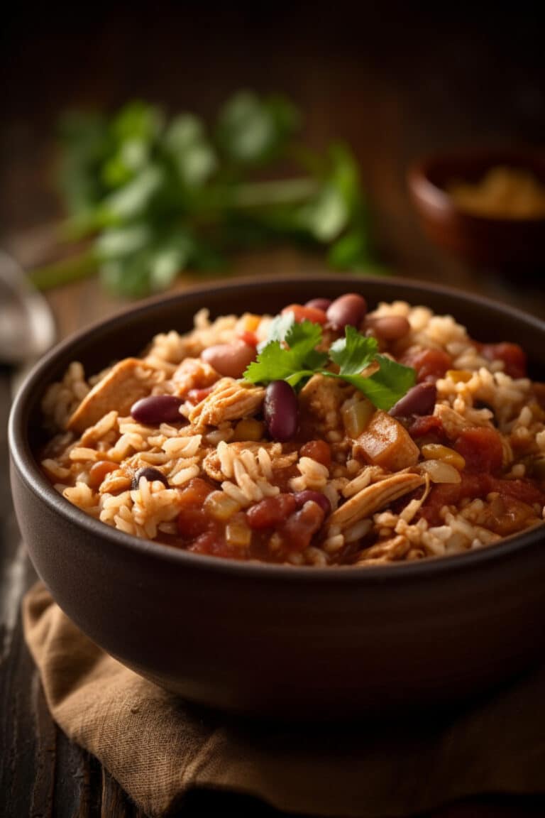 Easy Chicken Chili & Brown Rice Bowl