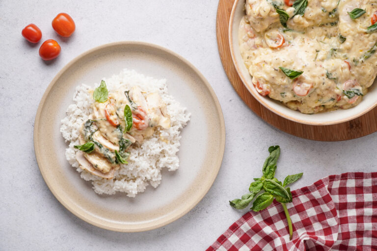 Creamy Chicken With Tomatoes & Spinach
