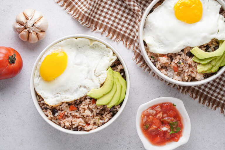 Easy Tacu Tacu Style Bowl with Avocado & Crispy Fried Egg